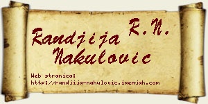 Ranđija Nakulović vizit kartica